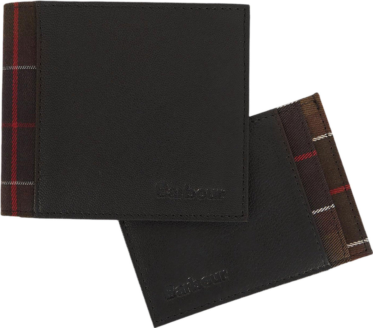 Leather Tartan Wallet and Cardholder Gift Set - Men's