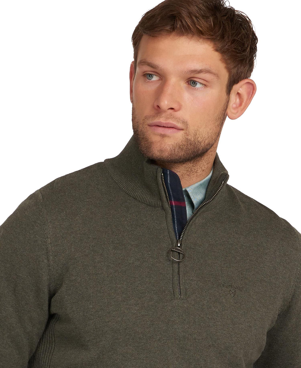Cotton Half Zip Sweater - Men's