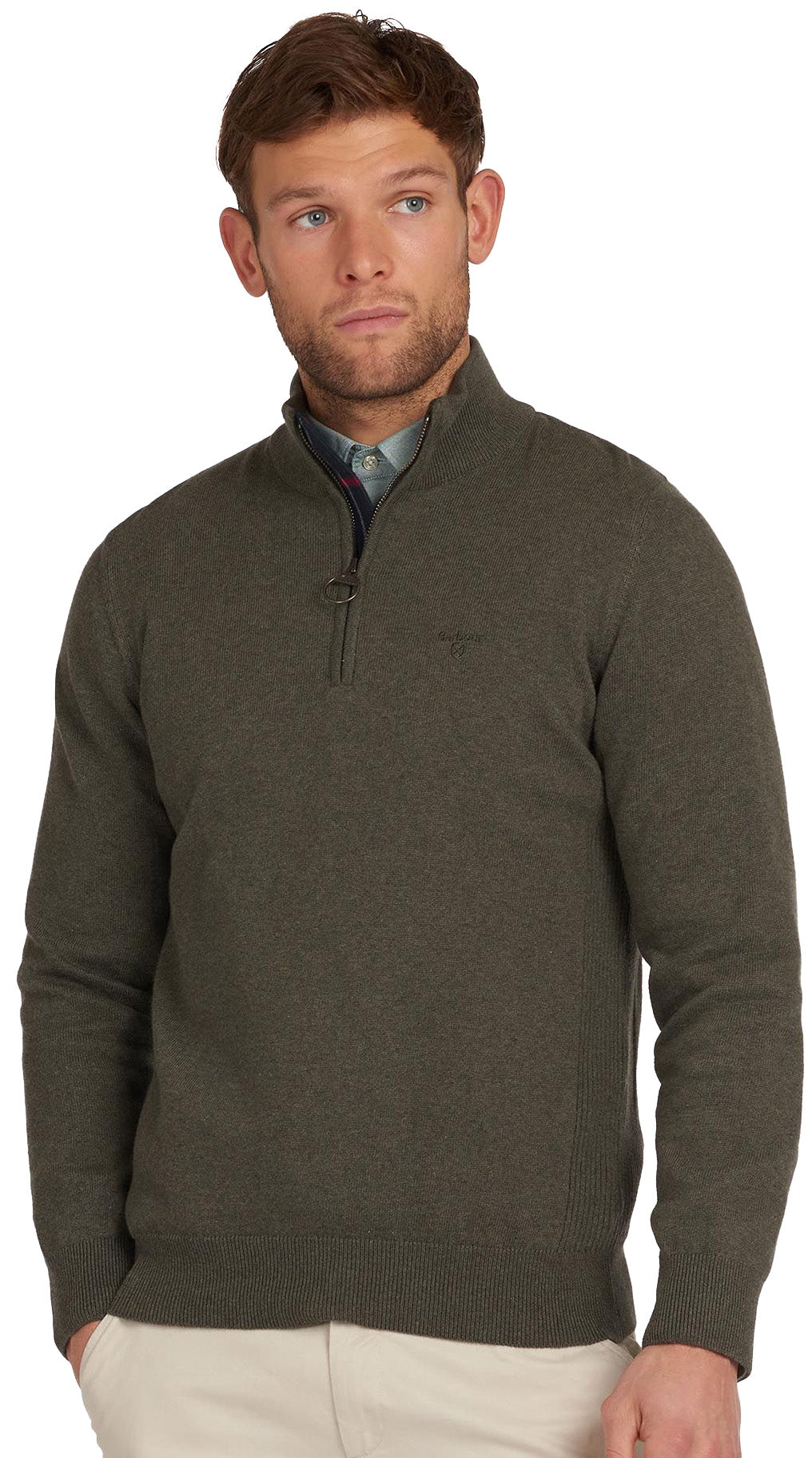 Cotton Half Zip Sweater - Men's