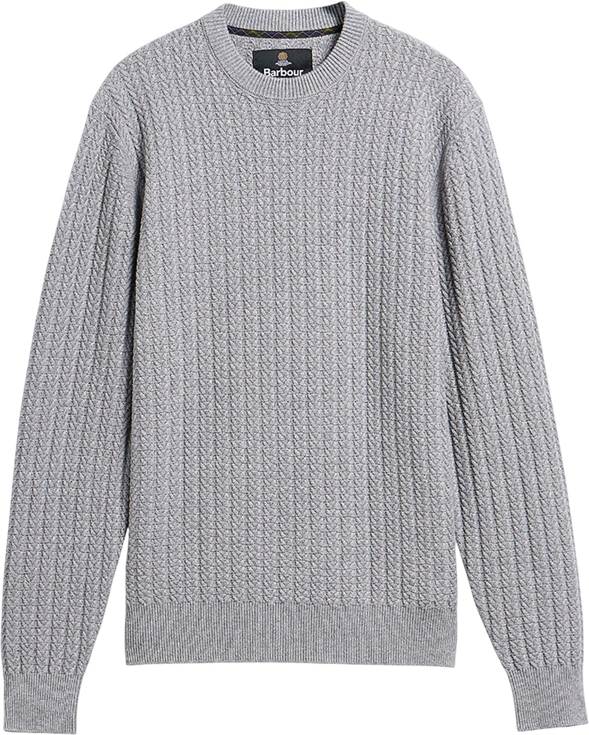 Herringbone Knitted Crew Neck Jumper - Men's