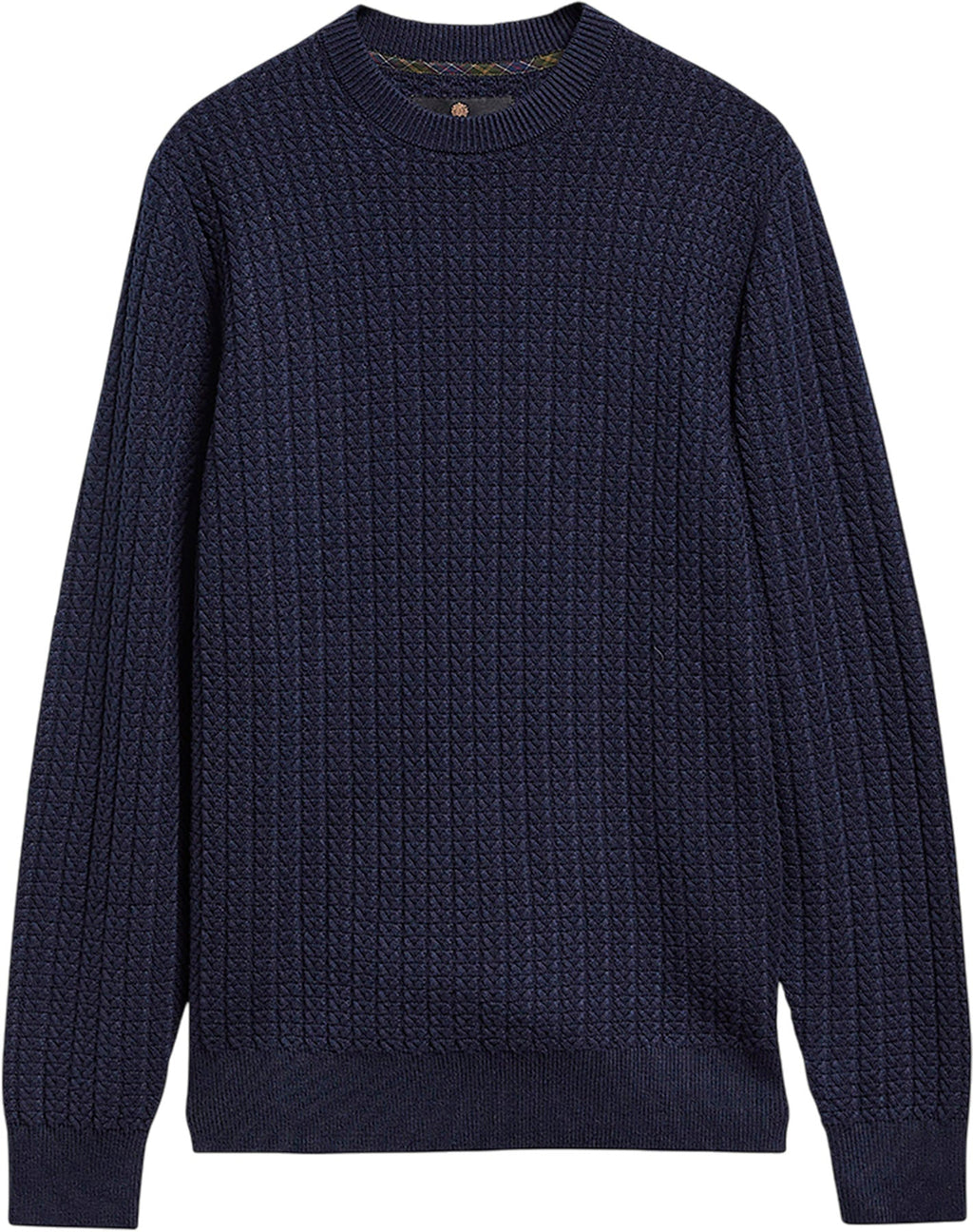 Herringbone Knitted Crew Neck Jumper - Men's