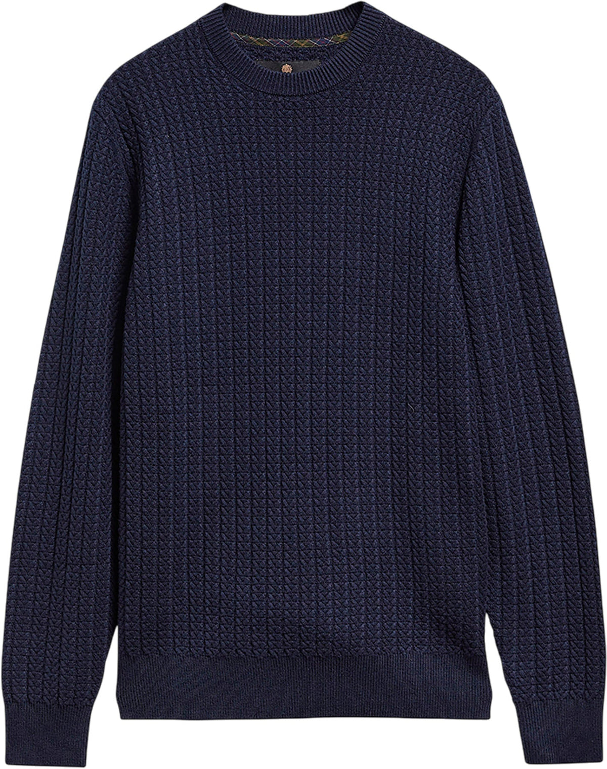Herringbone Knitted Crew Neck Jumper - Men's