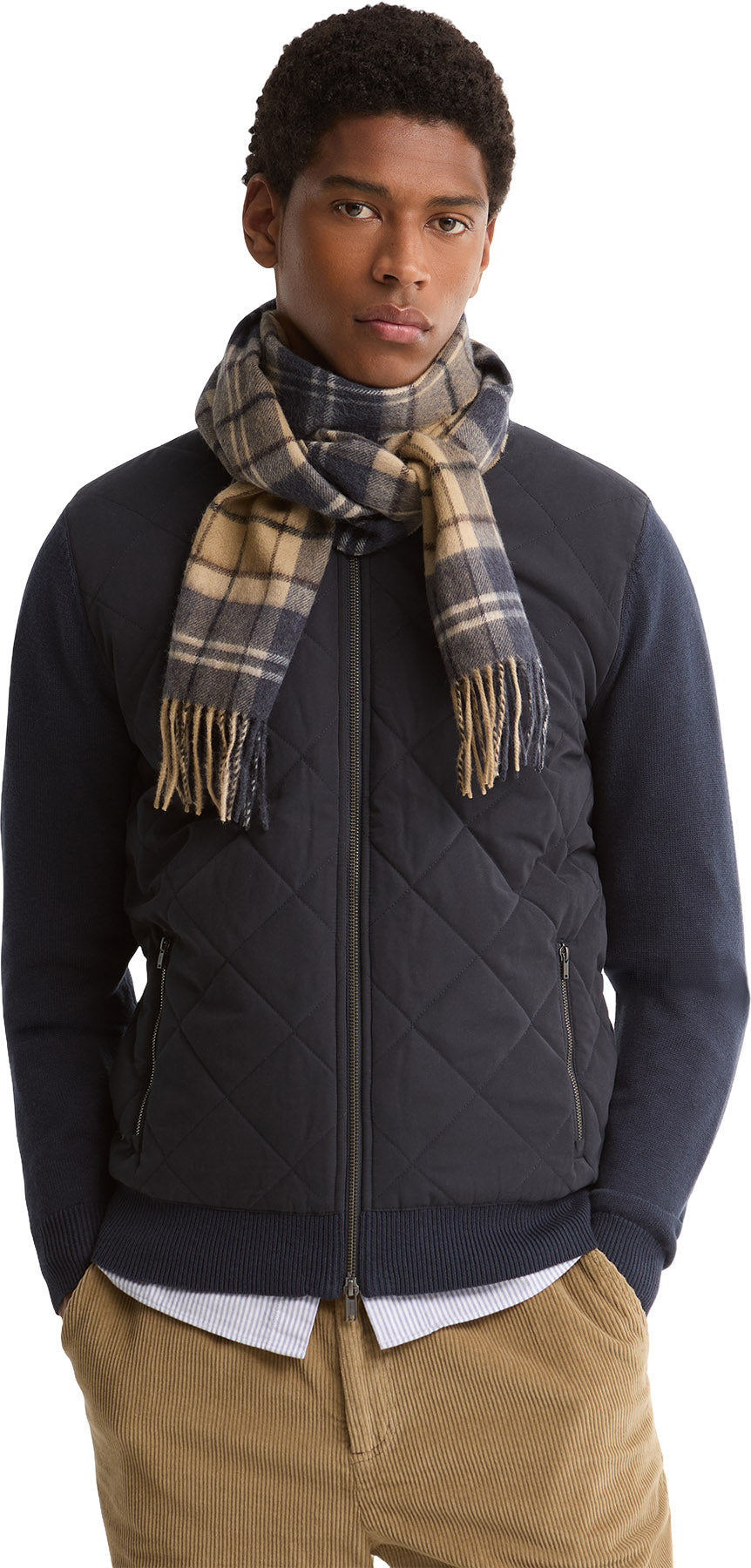 Wool Cashmere Tartan Scarf - Unisex
